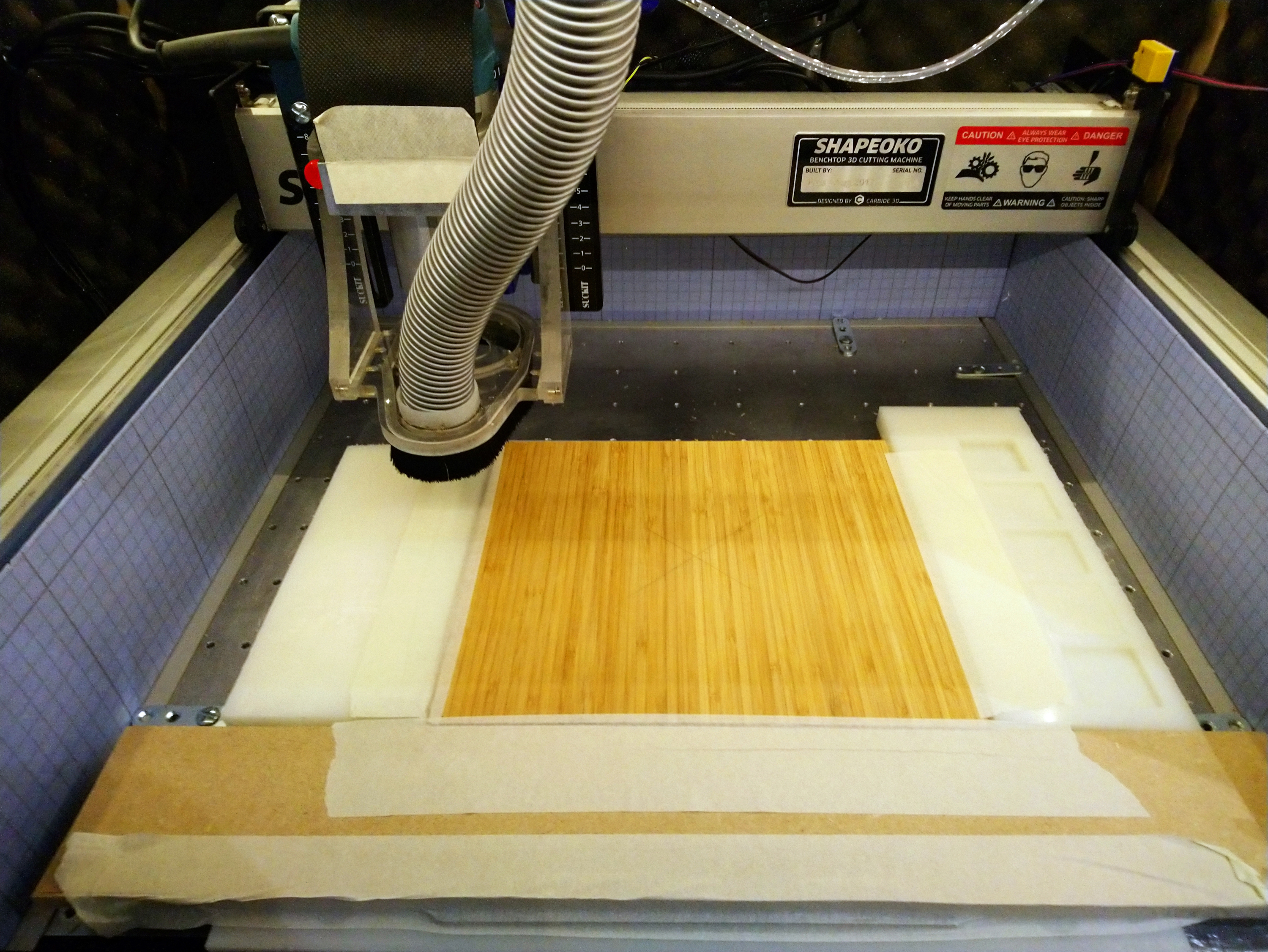 Bamboo, HDPE, Fusion360, downcut and O-flute party - Shapeoko