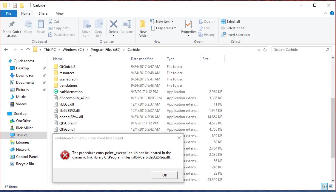 Dll Error When Trying To Run Carbide Motion Carbide Motion Carbide 3d Community Site