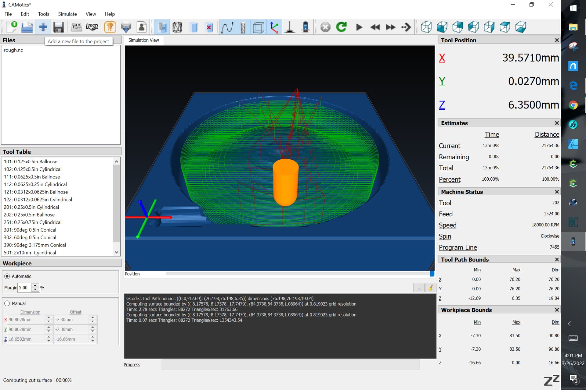 ISO program simulation Software  Digital replica G-Code simulation