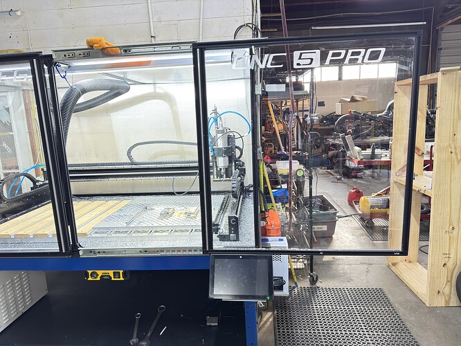 CNC Enclosure Front Door Open