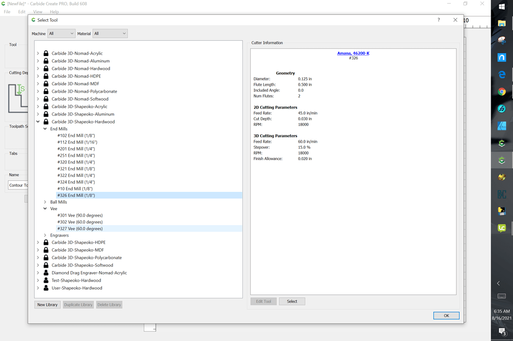 Amana endmill feeds/speeds Shapeoko Carbide 3D Community Site