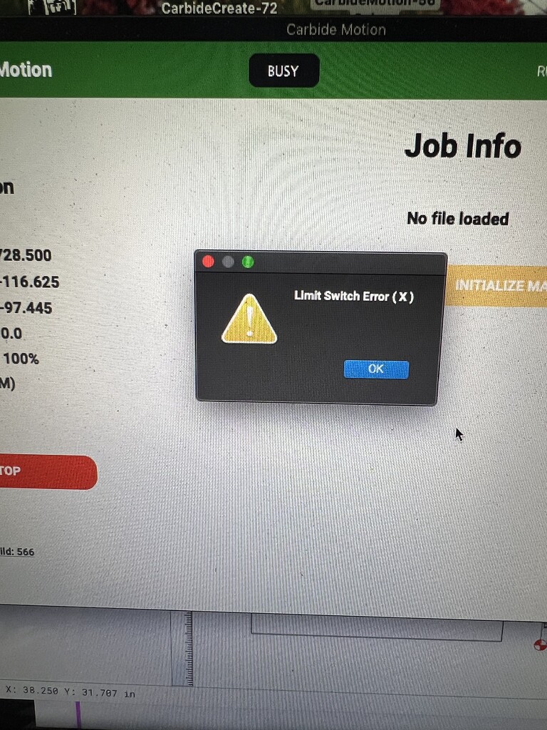 Limit switch error (x) - CNC Machines - Carbide 3D Community Site