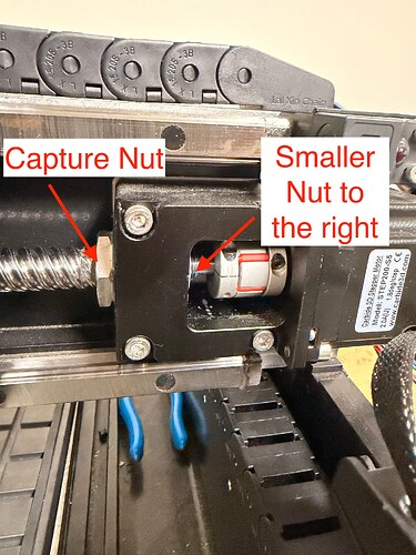 Pro5 Y-axis capture nut reinstallation