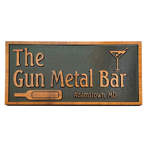 Gun Metal Bar Sign