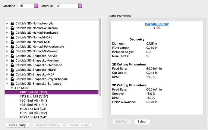 Bit102 S3 softwood settings