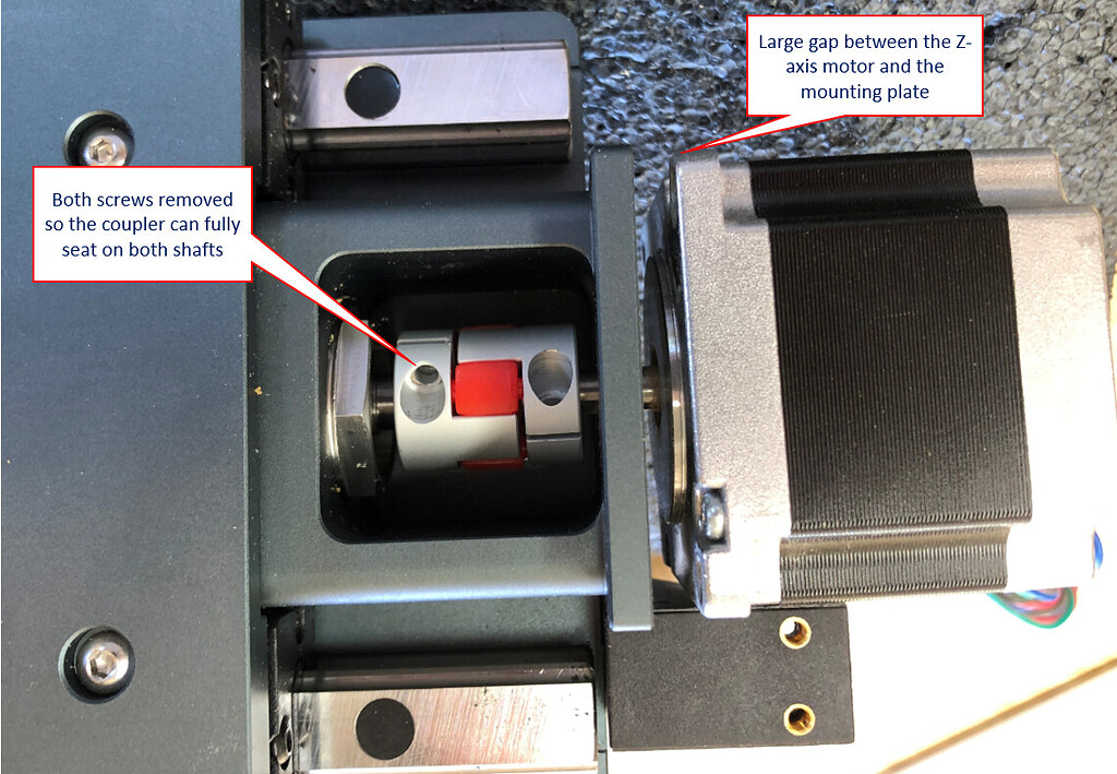 HDZ Install Issue: Z-motor won't fit with the coupler