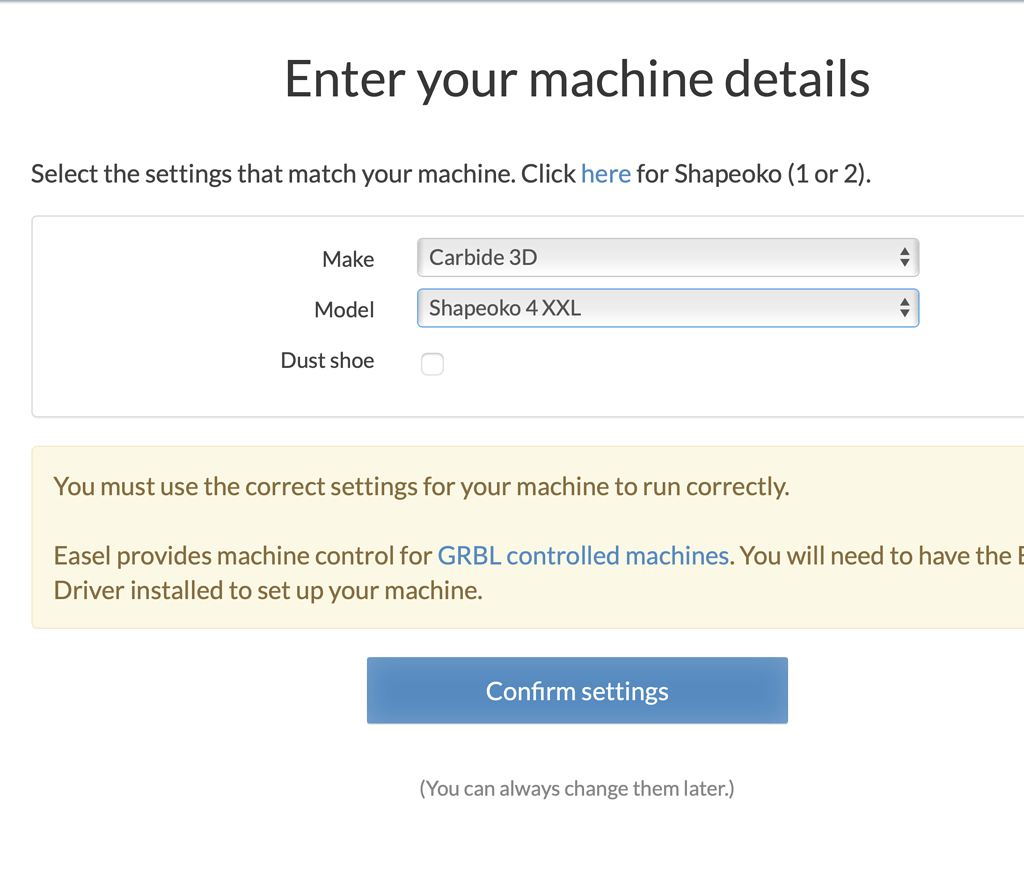 Easel setup Shapeoko XXL Unsupported Carbide 3D Community Site