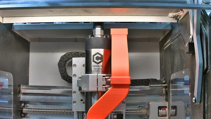 Right up against the spindle. Not a mm is wasted!