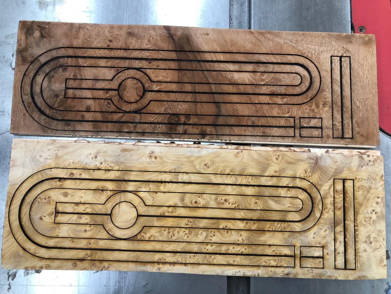 Veneer inlayed Cribbage Board - Gallery - Carbide 3D Community Site