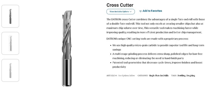 Datron cross cutter tool photo