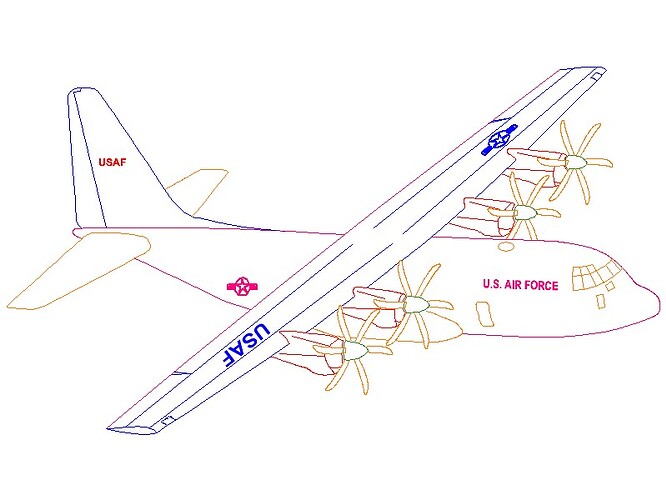 C-130 Line Drawing - 3