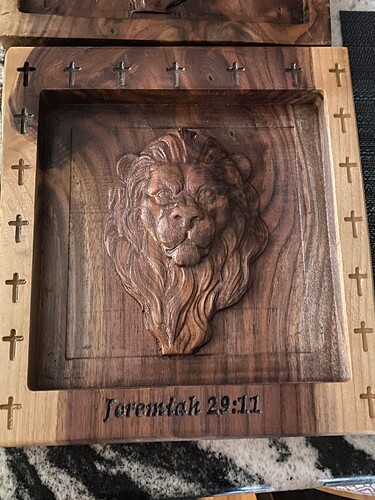 lion head wood to acrylic
