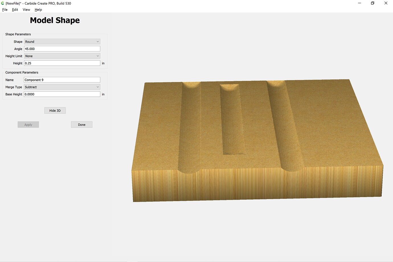 Trouble Modeling Round Shapes in Carbide Create Pro 530 Carbide