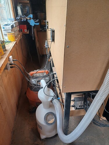 Side of CNC with dust collection