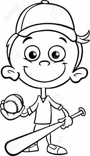 baseball-clipart-black-and-white-kids