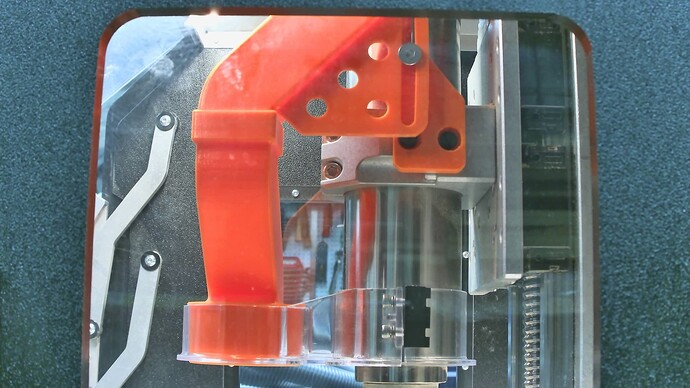 Mounting bracket as seen through the side window