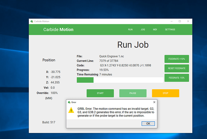 GRBL error