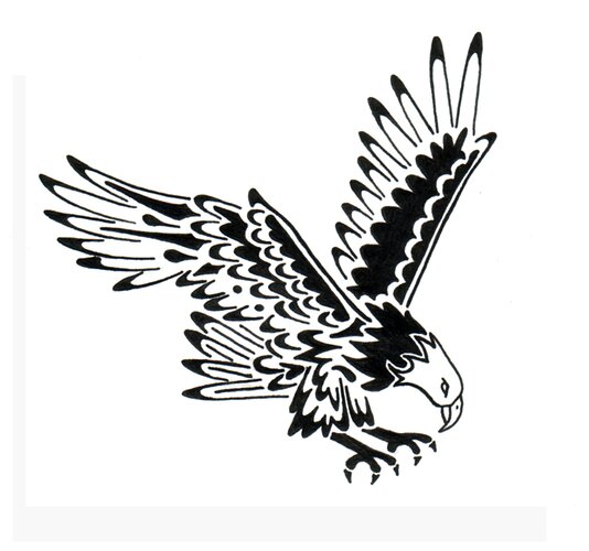 Black-Ink-Simple-Soaring-Eagle-Tattoo-Design