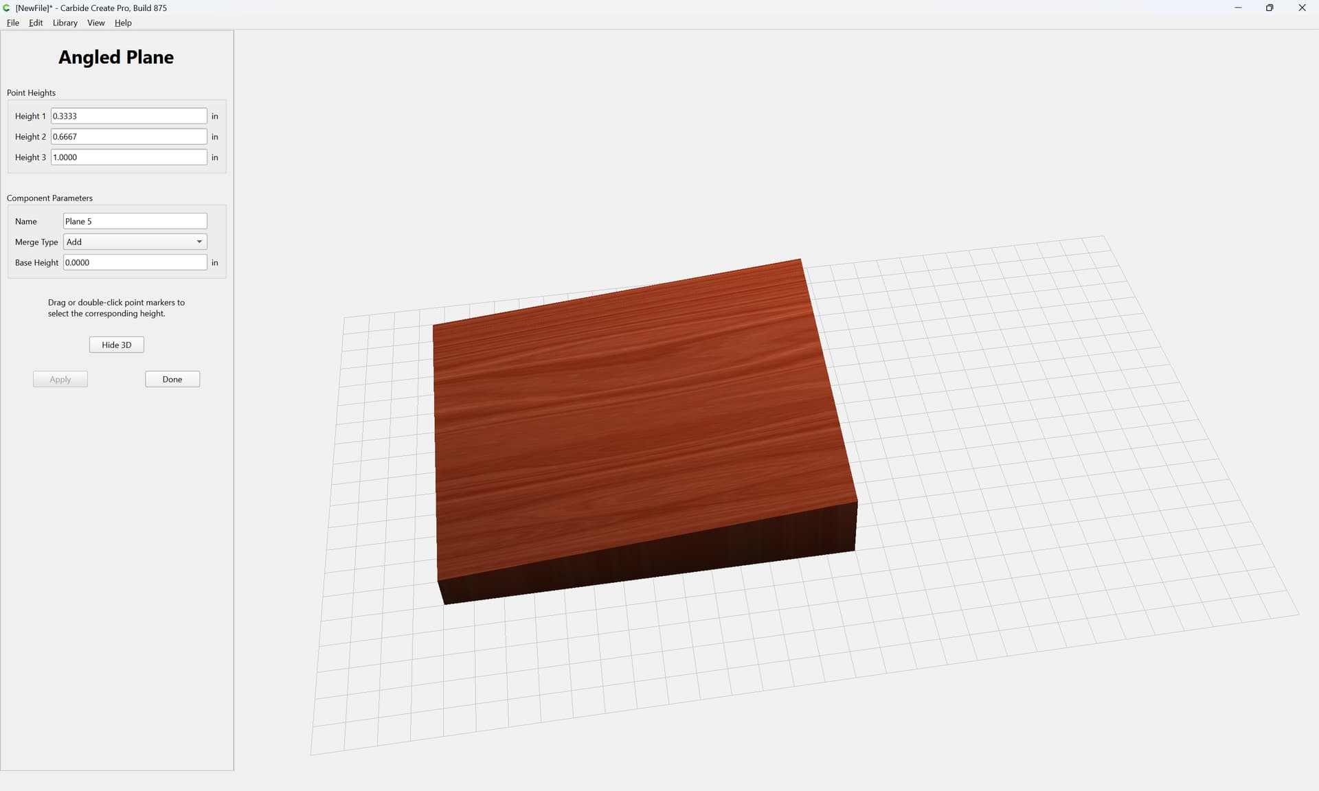 Angled Plane - how to use it - Carbide Create - Carbide 3D Community Site