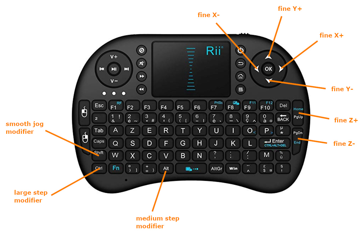 Wireless keypad pendant for CNCjs, with smooth jogging 