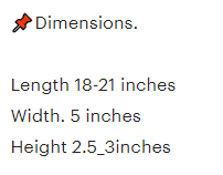 dimensions