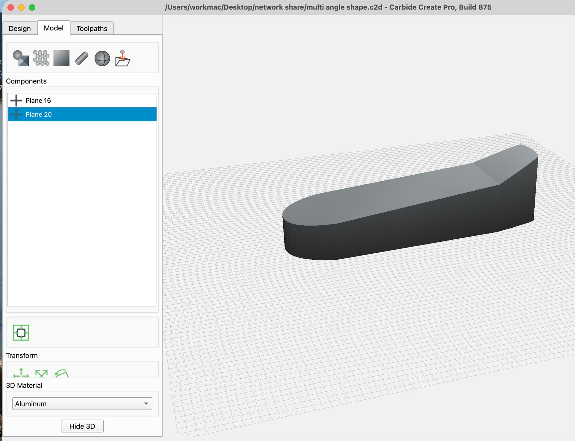 Flight 3d Vector Angled Plane - how to use it - Carbide Create - Carbide 3D Community Site