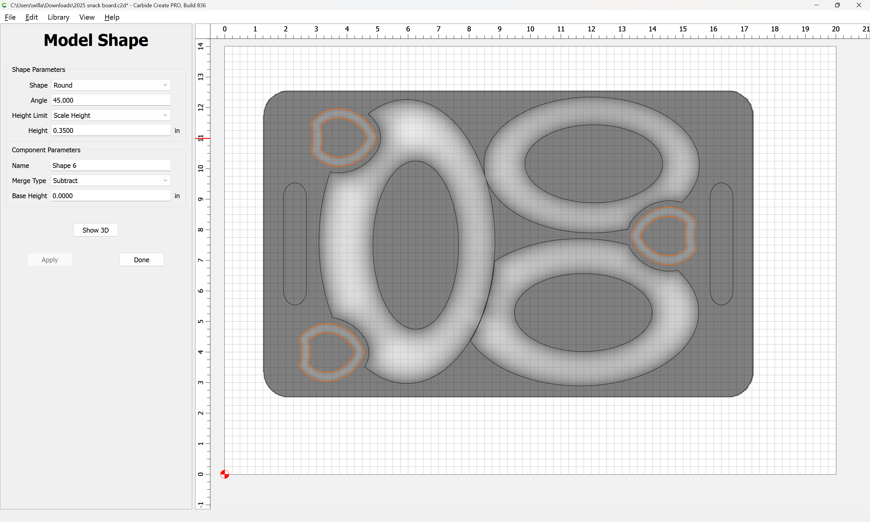 Routing a snack board - Tutorials - Carbide 3D Community Site
