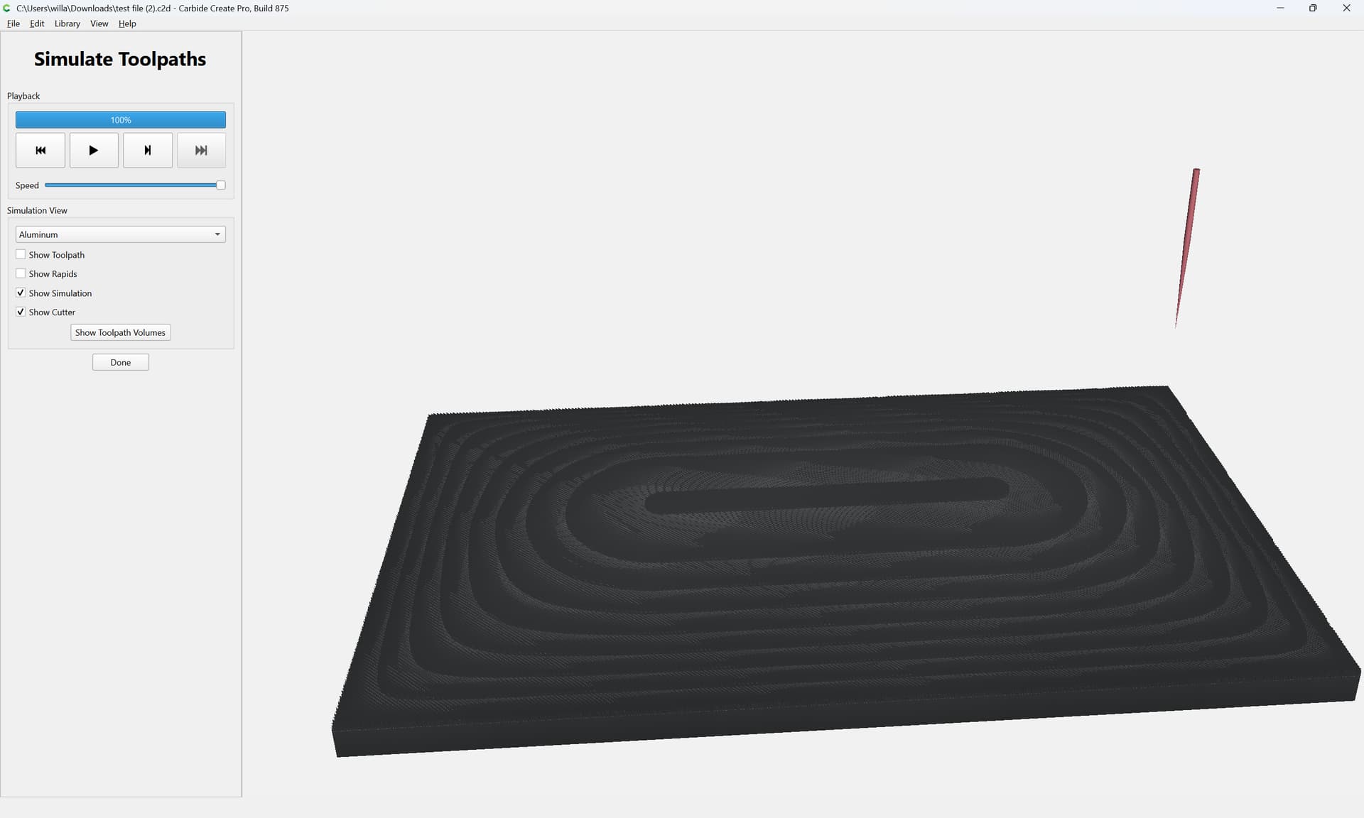 Simulation of curved surface not smooth in CC Pro 870 (and 875 ...