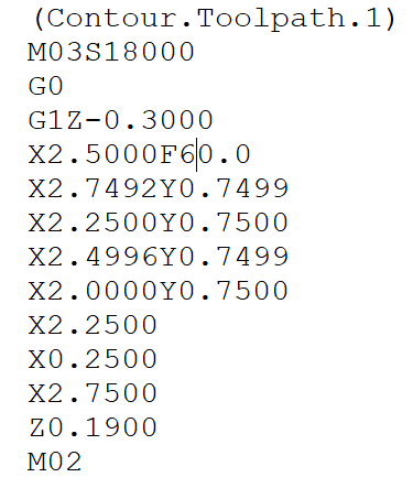 Contour Gcode